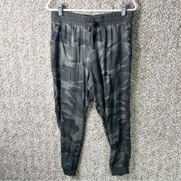 Splendid Joggers Women’s Large Green Camouflage Drawstring Pants - Picture 1 of 7